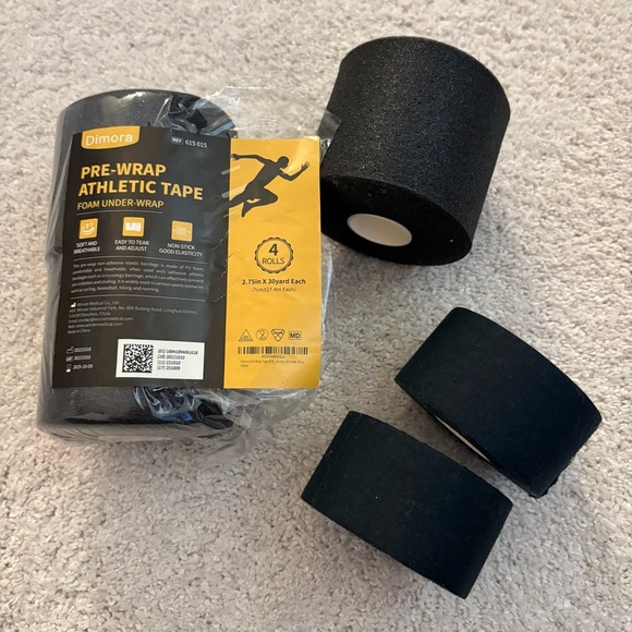 Dimora Black Pre-Wrap & Athletic Tape Bundle - Picture 1 of 9